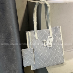 Túi Tote MLB Monogram Diamond Jacquard Boston Red Sox Màu Xám Trắng 3AORM012N-43GRS
