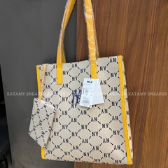 Túi Tote MLB Monogram DIA Jacquard NY Beige 3AORM012N-50BGS