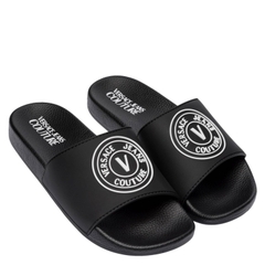 Dép Versace Jeans Couture Gummy V-Emblem Black 72VA3SQ5 ZS192 899