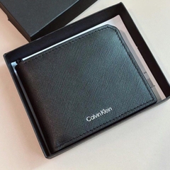Ví Calvin Klein Saffiano Leather Slim Bifold Wallet Black 4720 0500 010