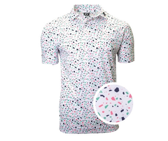 Áo nam cộc tay FJ Terrazzo Print, Lisle, Self Collar - 87271