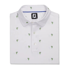 Áo nam cộc tay FJ Cactus Print Lisle, Self Collar - 87281