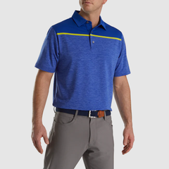 Áo nam cộc tay FJ Spacedye Block Lisle, Self Collar - 87299