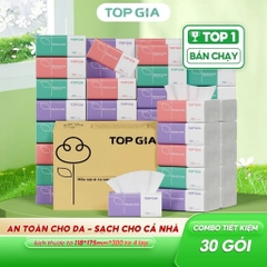 Thùng 30 Gói Khăn Giấy Rút Cao Cấp Gói 300 Tờ
