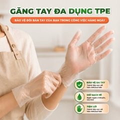 Găng tay đa dụng Bịch lớn 300 cái TPE TOPGIA tặng móc treo