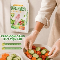 Găng tay đa dụng Bịch lớn 300 cái TPE TOPGIA tặng móc treo