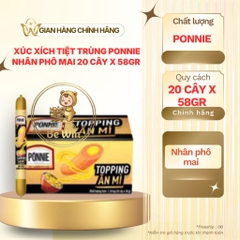 Xúc xích Ponnie nhân phô mai Tiệt Trùng Ăn liền 10 cây x hộp x 58g