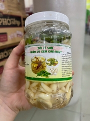 Tỏi lý sơn ngâm ớt xiêm xanh hủ 500g