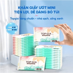 Khăn Ướt Bỏ Túi Mini Thương Hiệu Top Gia Bịch 10 Gói,