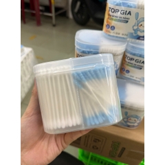 Combo 4 hộp bông ngoáy tai Topgia đa năng đầu bông mềm mịn tiện lợi moi hop 300 que