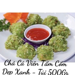 Chả Cá Viên Tẩm Cốm Dẹp Xanh - Túi 500Gr