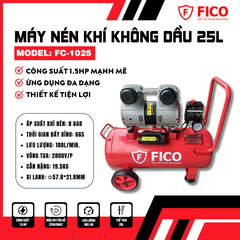 Máy nén khí không dầu 25L FC-1025