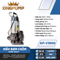 MÁY BƠM CHÌM KP-V1800 (NƯỚC SẠCH)