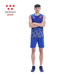 Bộ quần áo thi đấu (bản player) đội tuyển bóng chuyền Nam Việt Nam "Xanh" WJ-E4108-03 - Hàng Chính Hãng