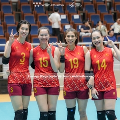 Bộ quần áo thi đấu (bản player) đội tuyển bóng chuyền Nữ Việt Nam "Đỏ" WJ-E4107-01 - Hàng Chính Hãng