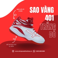 Giày bóng chuyền Sao Vàng 401 "Trắng - Đỏ" SV401-05 - Hàng Chính Hãng