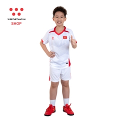 Bộ quần áo thi đấu đội tuyển quốc gia Việt Nam 2025 Nhí "Trắng" MJ.AJ-4109-01 - Hàng Chính Hãng