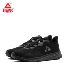 Giày chạy bộ nam PEAK Running Light Comfortable "Đen All Black" E224057HDA – Hàng Chính Hãng