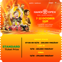 VÉ NGÀY HẠNG STANDARD/ STANDARD DAY TICKET -  GIẢI HANOI OPEN POOL CHAMPIONSHIP 2025 - NGỌC SĂM