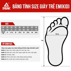 Giày Chạy Bộ Trẻ Em PEAK Basketball Galaxy "Đen Trắng" EK1468HDT – Hàng Chính Hãng