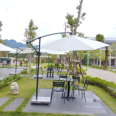 Dù Lệch Tâm Tròn 3m Màu Trắng