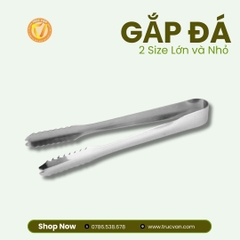 Gắp đá lớn 23cm - Kẹp inox gắp thức ăn, gắp chanh, gắp đào, gắp hoa quả, gắp đá, gắp đồ decor pha chế