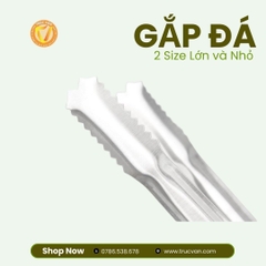 Gắp đá nhỏ 17cm - Kẹp inox gắp thức ăn, gắp chanh, gắp đào, gắp hoa quả, gắp đá, gắp đồ decor pha chế