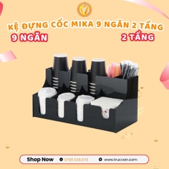 Kệ cốc 9 ngăn 2 tầng nhựa PP