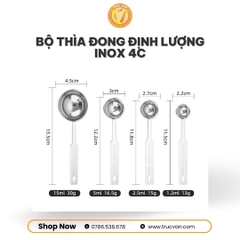 Bộ thìa đong định lượng inox 4c