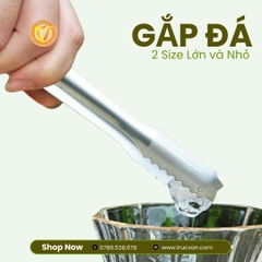 Gắp đá nhỏ 17cm - Kẹp inox gắp thức ăn, gắp chanh, gắp đào, gắp hoa quả, gắp đá, gắp đồ decor pha chế