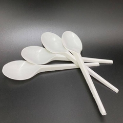 Muỗng nhựa (Thìa) đem về màu trắng 20cm (bịch 100 cái)