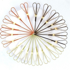 Tăm tre xiên trái cây trái tim màu đen 100 chiếc, 12cm