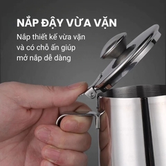Bình đựng nước inox có nắp ngắn 1000ml