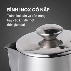 Bình đựng nước inox có nắp ngắn 1000ml