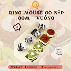 Khuôn ring mousse có nắp 8cm vuông