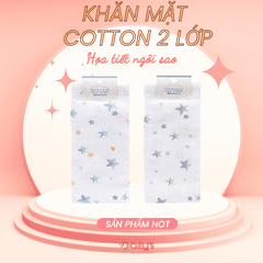 PILE&GAUZE FACE TOWEL Khăn mặt cotton 2 lớp mẫu ngôi sao