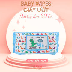 BABY WIPES khăn ướt màu xanh dưỡng ẩm loại 80 tờ