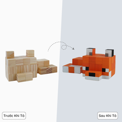 (DIY) Kit Tô Màu Minecraft Cáo Cam (s)