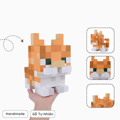 Mô Hình Mèo Garfield Phong Cách Minecraft