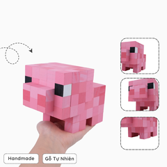 Mô Hình Gỗ Minecraft Pig (Art Toy)