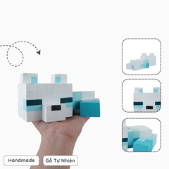 Mô Hình Gỗ Minecraft Cáo Tuyết (size M)