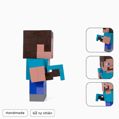 Mô Hình Gỗ Minecraft Steve (Size M)