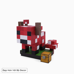 Mô Hình Gỗ Bò Nấm Minecraft Mooshroom