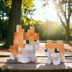 Mô Hình Mèo Garfield Phong Cách Minecraft