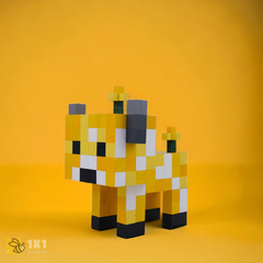 Mô Hình Gỗ Minecraft Moo Bloom Vàng (Art Toy)