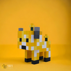 Mô Hình Gỗ Bò Hoa Minecraft MooBloom