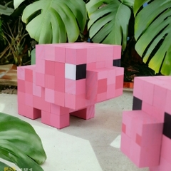 Mô Hình Gỗ Minecraft Pig (Art Toy)