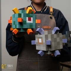 Mô Hình Gỗ Minecraft Guardian Xanh (Art Toy)
