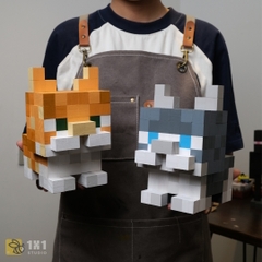 Mô Hình Mèo Garfield Phong Cách Minecraft