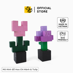 Mô Hình Gỗ Hoa Tulip & Hoa Hành